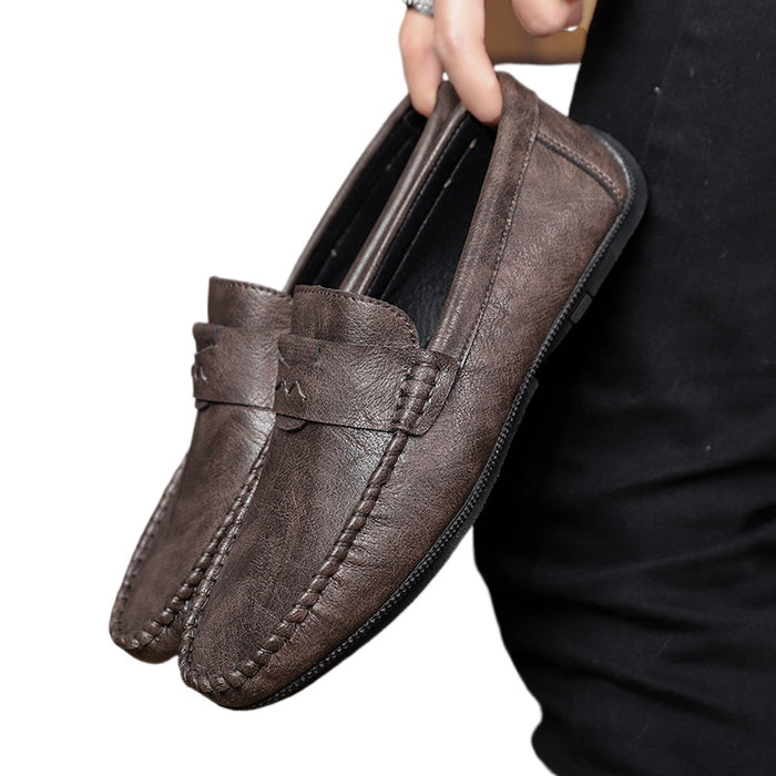 2025 men's shoes Doudou shoes one pedal flat-bottomed lazy driver driving shoes low-top foot-fitting casual small leather shoes single shoes