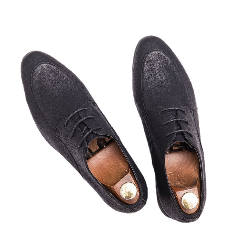 24 spring British men's business casual shoes men Korean version of pointed trend youth tie formal men's shoes