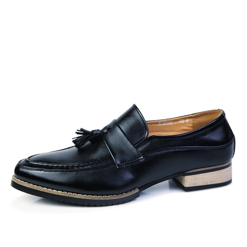 Tassel shoes men's shoes 2024 autumn leather shoes pointed toe slip-on loafers young men's bean shoes single shoes