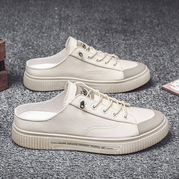Simon Reiner's new men's canvas casual lazy shoes, one-step cool and breathable half drag casual half drag summer(P)