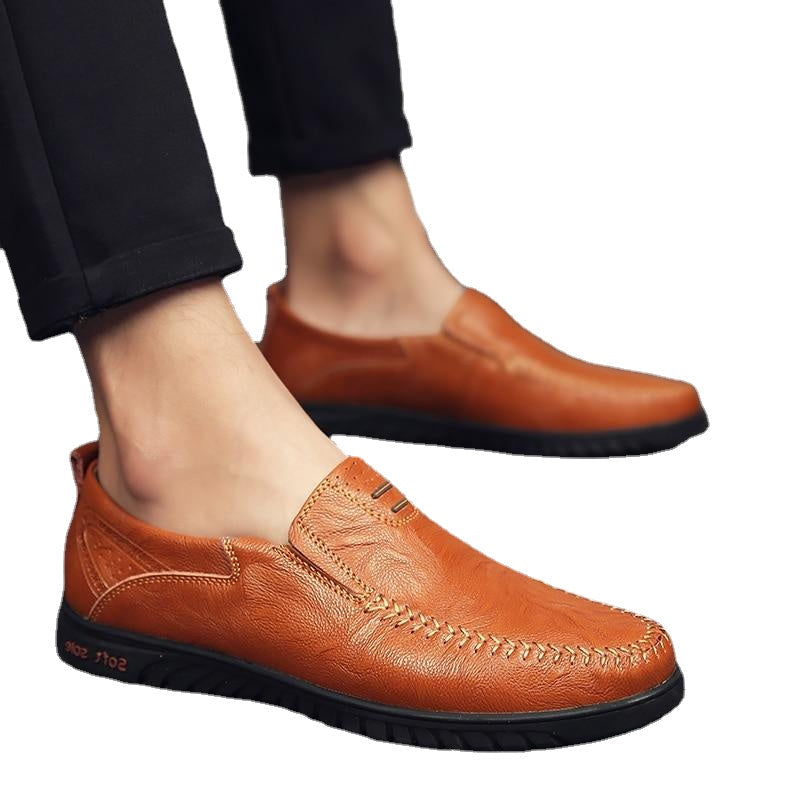 Men's Brown Genuine Leather Formal Shoes, Style 1047