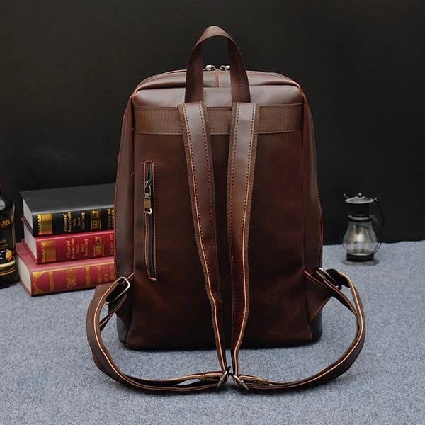 New Men Vintage Brown Backpack Laptop Bag Preppy Style Fashion