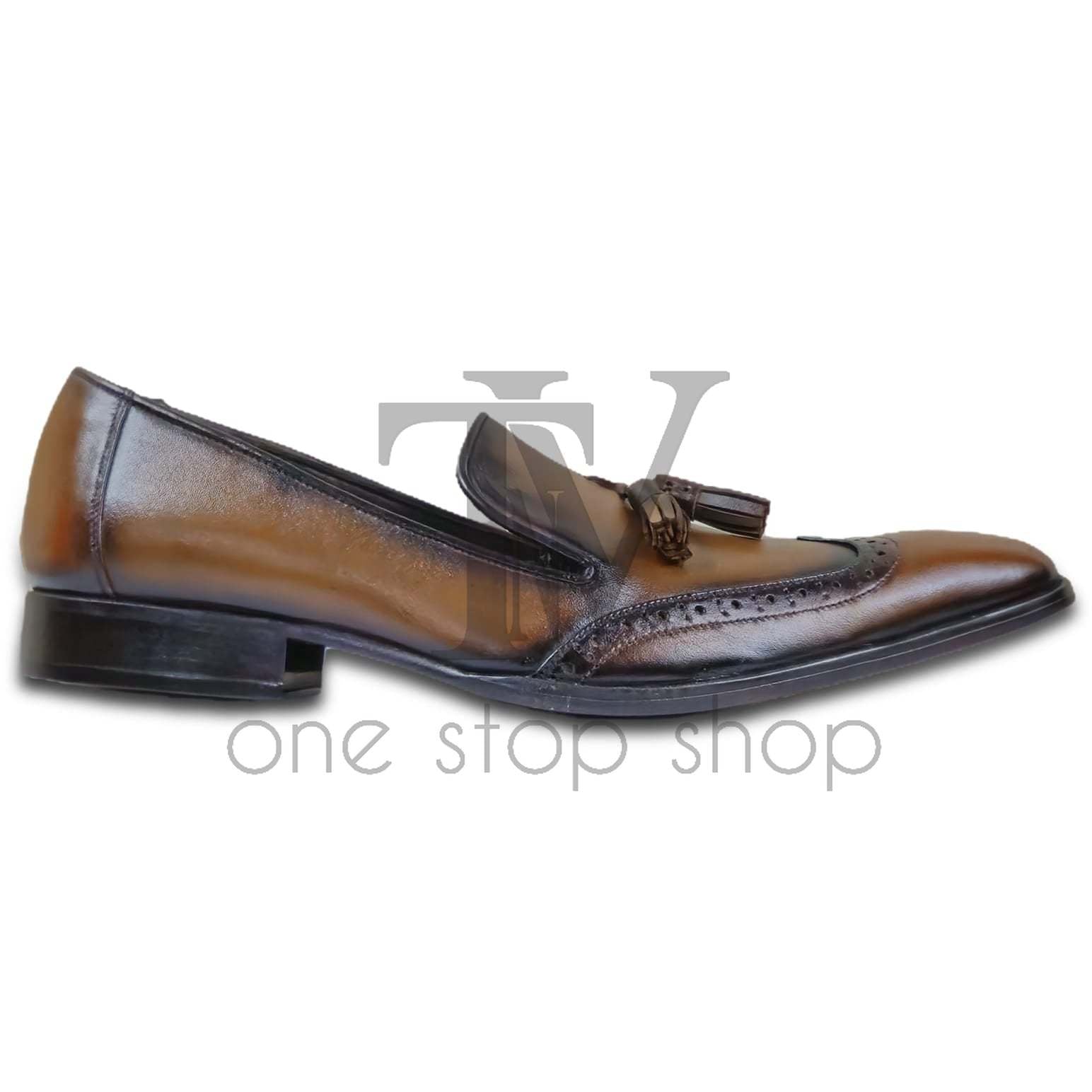 Men's Black Leather Shoes, Style 2519