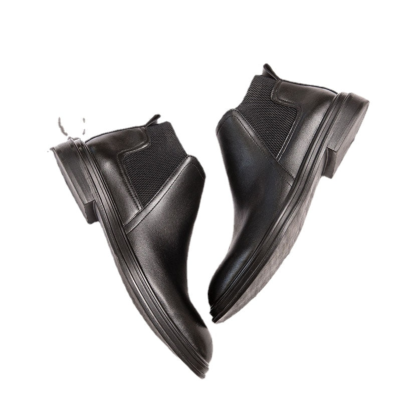 24 Autumn Breathable Chelsea Boots Men's High Gang Men's Boots English Leather Boots Martin Boots Men's Mid-Tide Shoes