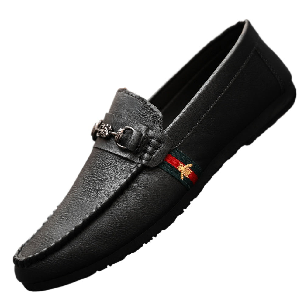 Men's casual leather shoes Men's British versatile lazy one-pedal summer men's shoes 2024 new loafers summer