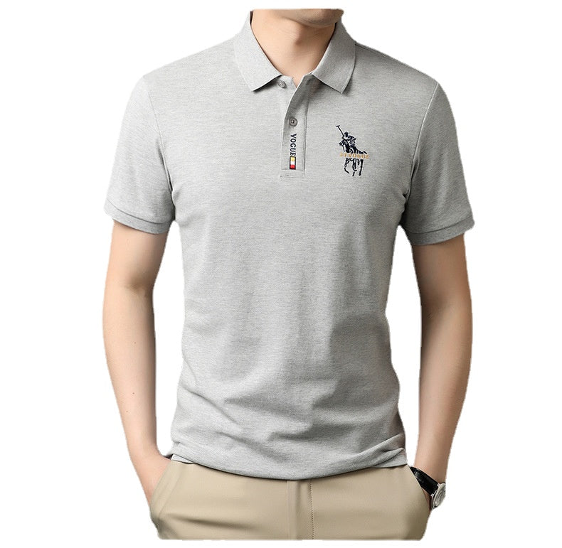 2024 summer New Polo Shirt Men's Business Gentleman Embroidered Lapel Breathable Short-Sleeved T-shirt Men's Wholesale