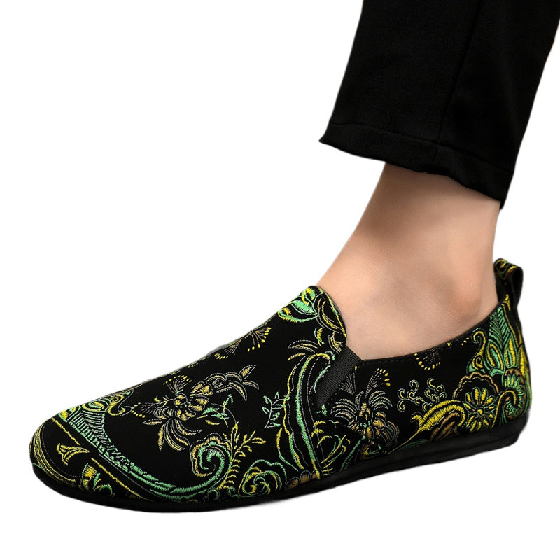 Spring society guy casual shoes trendy shoes Doudou shoes men's lazy shoes cover feet one pedal men's shoes foreign trade large size