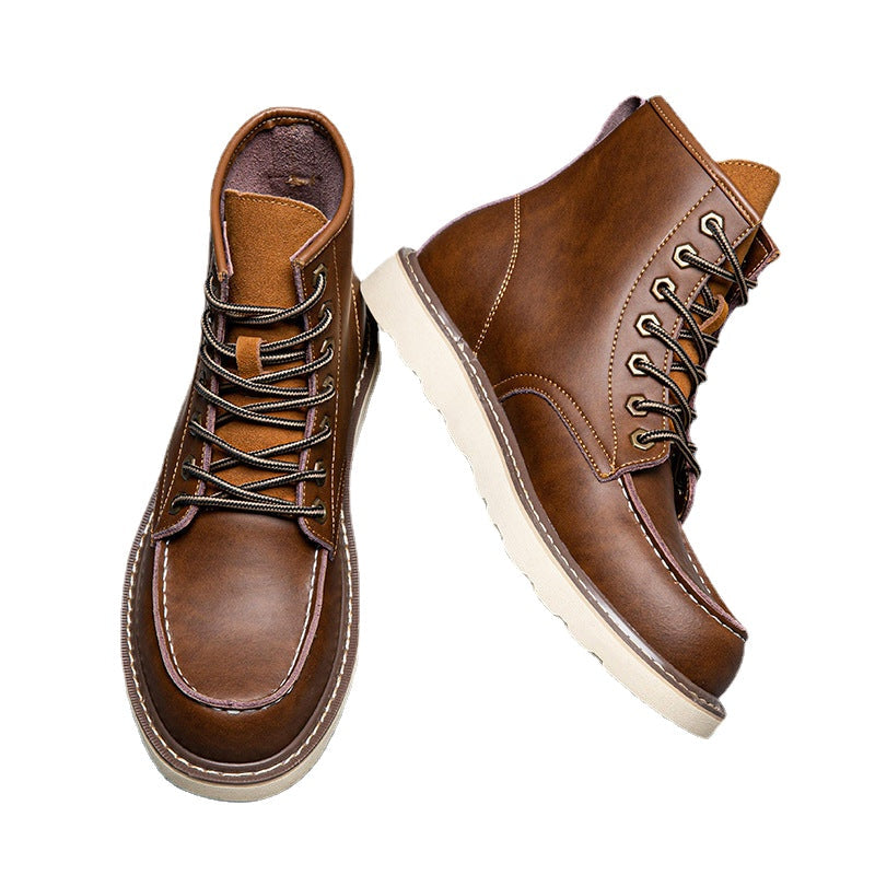 Extra large men's shoes, size 45, size 46, autumn and winter vintage Martin boots, size 47, size 48, size 49, plush work boots, man