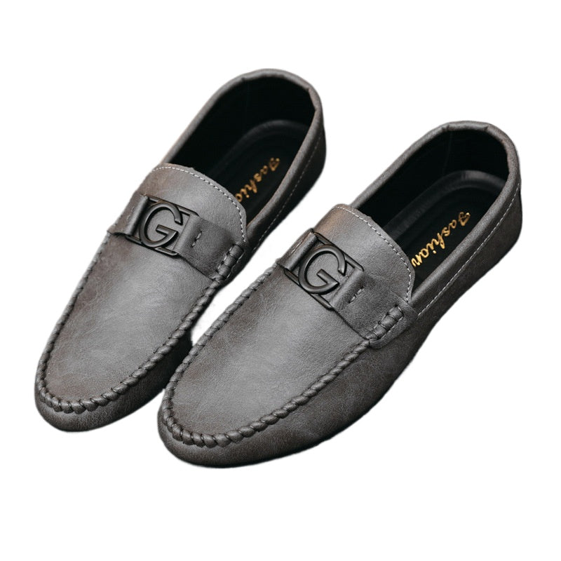 Loafers men's lazy shoes soft leather shoes Korean version casual shoes men's shoes summer new men's versatile trend shoes