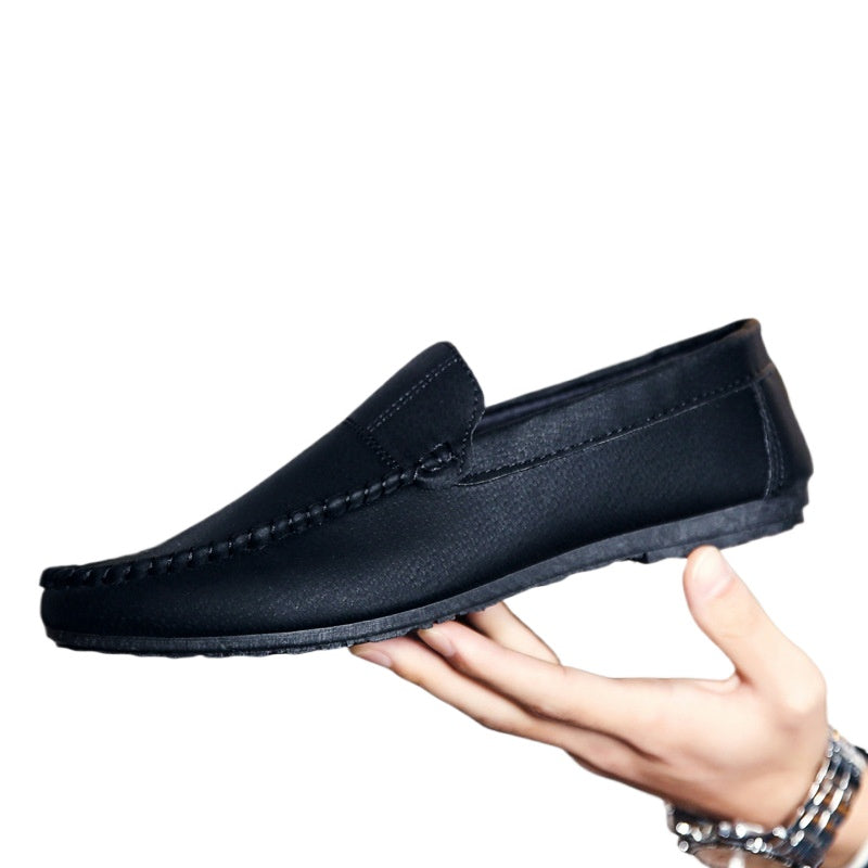 Four seasons loafers casual Korean version trendy men's shoes cover feet and pedal men's shoes young men's leather shoes driving shoes
