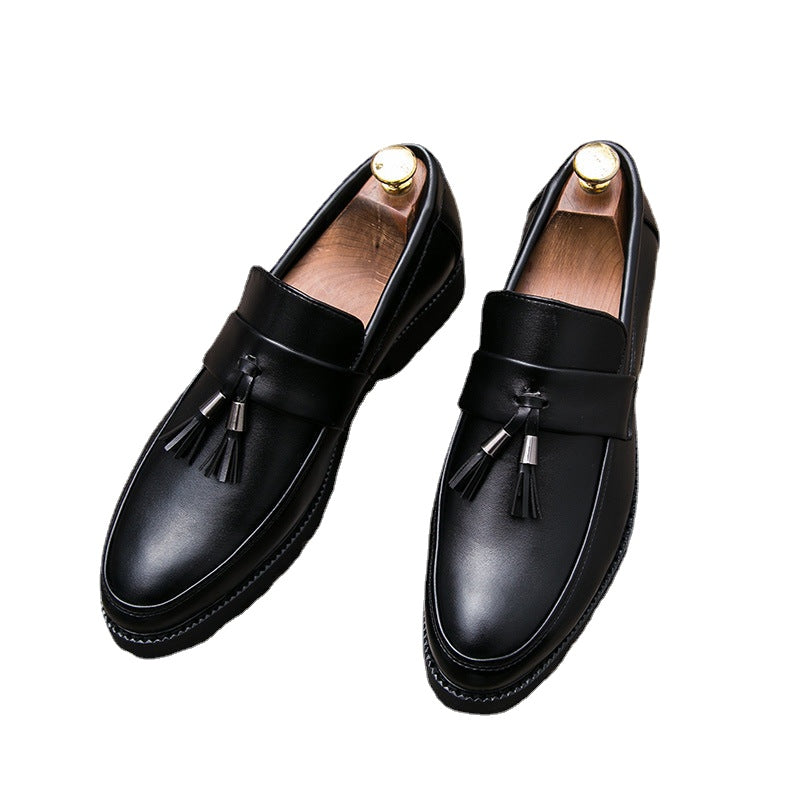 British men's pointed casual leather shoes nightclub hairstylist increases smesand slack shoes retro matching men's shoes