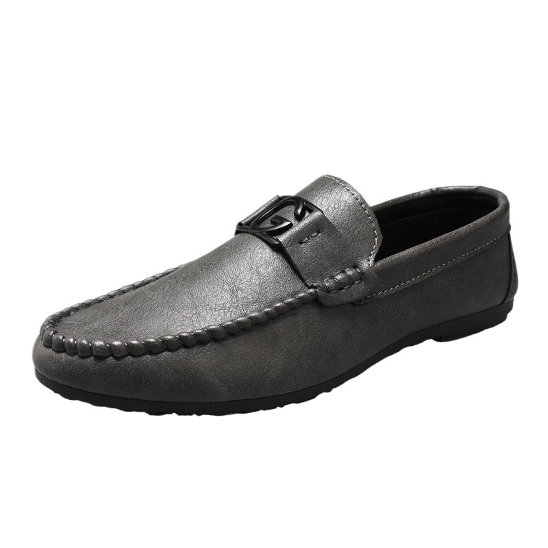 Loafers men's lazy shoes soft leather shoes Korean version casual shoes men's shoes summer new men's versatile trend shoes