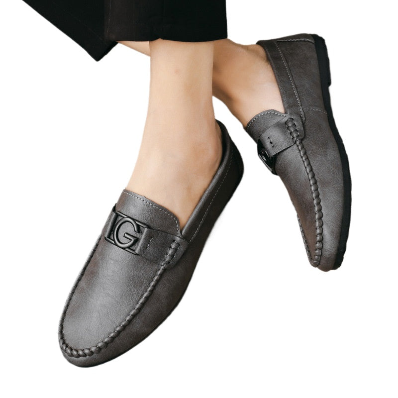 Loafers men's lazy shoes soft leather shoes Korean version casual shoes men's shoes summer new men's versatile trend shoes