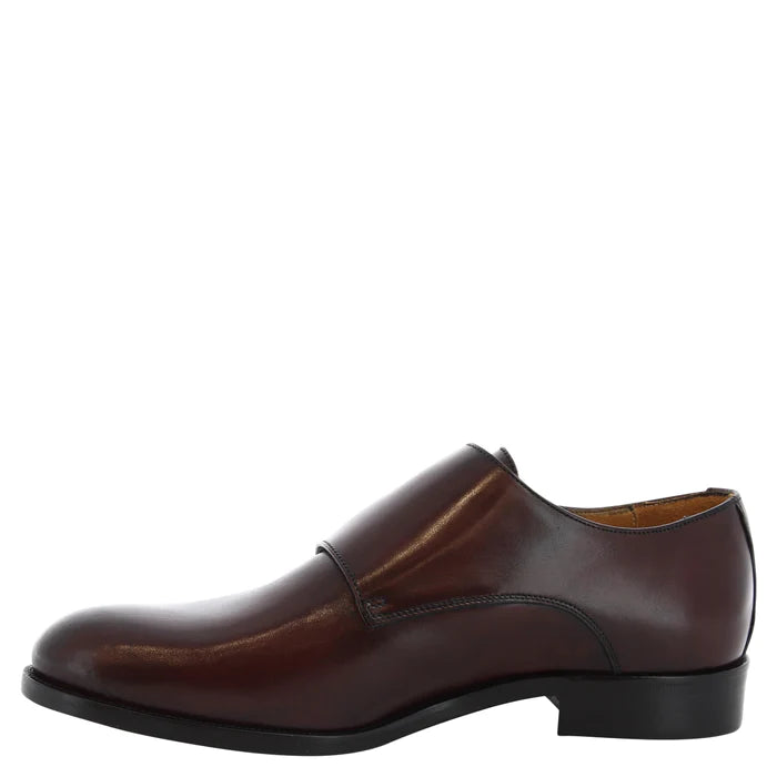 leather men's shoes with double buckle handmade