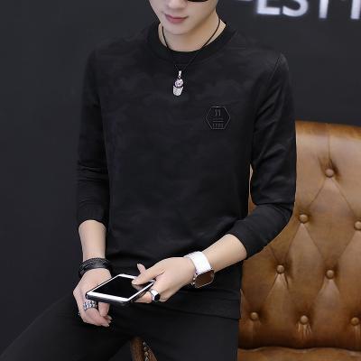 men's camouflage round neck pullover long-sleeved T-shirt tide(P)