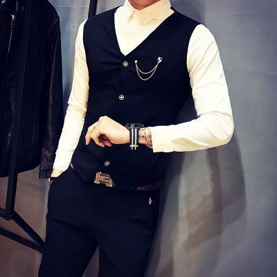 9349/Tough guy style 20123 men's long-sleeved shirt hair stylist shirt fake two 92.9% polyester 7.1% spandex P55(P)