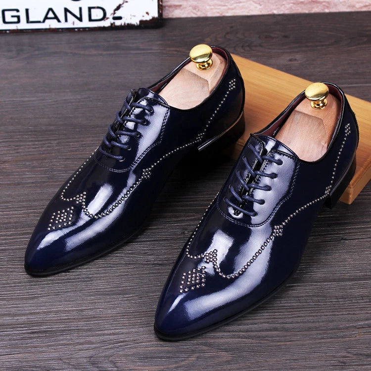 Mens Real Leather SHoes Business Dress Formal Shoes Wingtip Low heels Dress