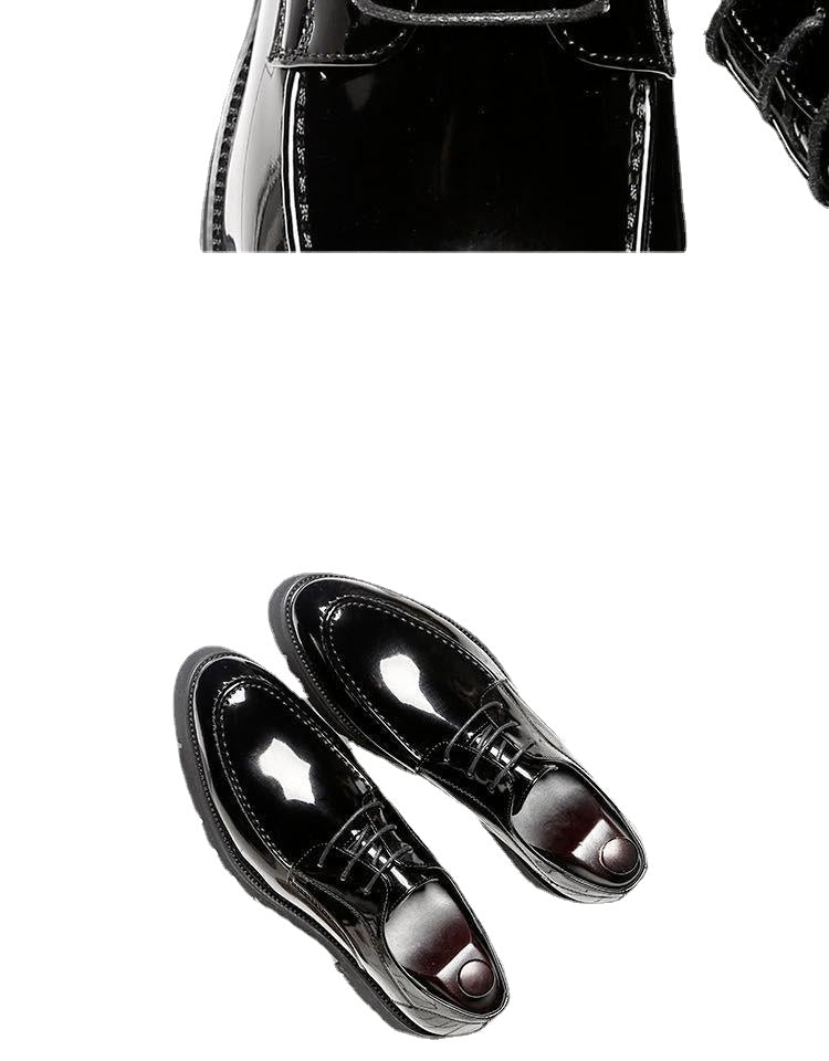 Huaque pointed patent leather strap men's Korean version of the trend business dress casual shoes 101
