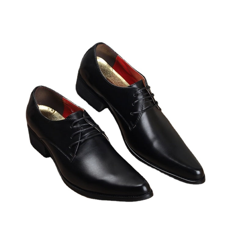 Super-pointed Leather Shoes Fashion Korean Low-top Shoes Painted Leather Hair Style
