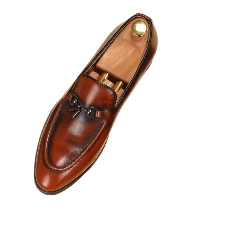 Spring and Summer Personality Slip-on Lazy Shoes Polished Nightclub Social Guy Peas Shoes Men's British Style Trendy Shoes Retro