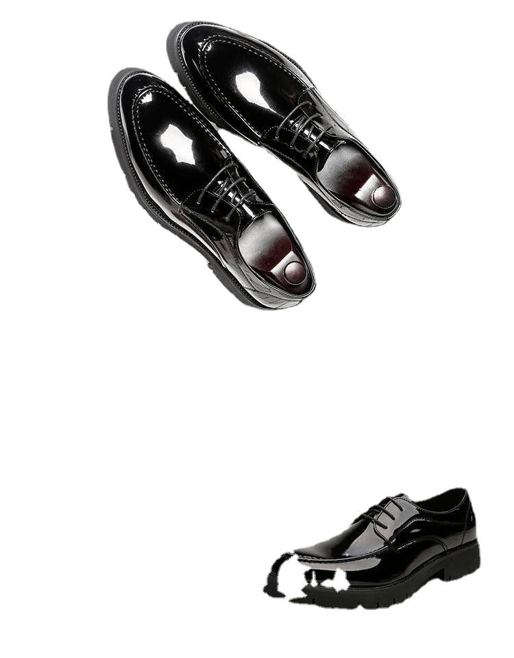 Huaque pointed patent leather strap men's Korean version of the trend business dress casual shoes 101