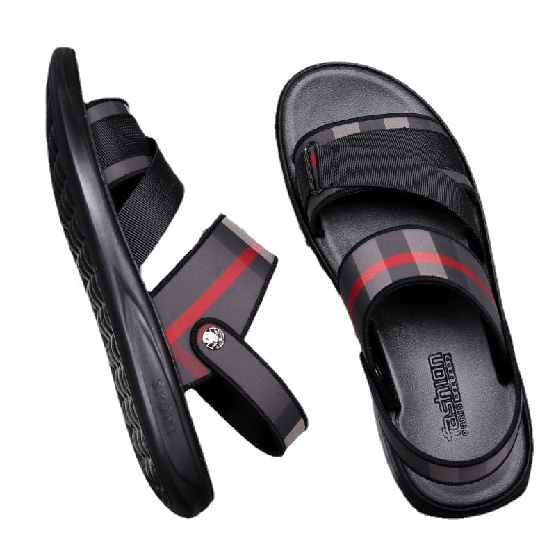 Men's slippers summer wear 2023 new casual non-slip beach personality net red sandals trendy dual-use sandals