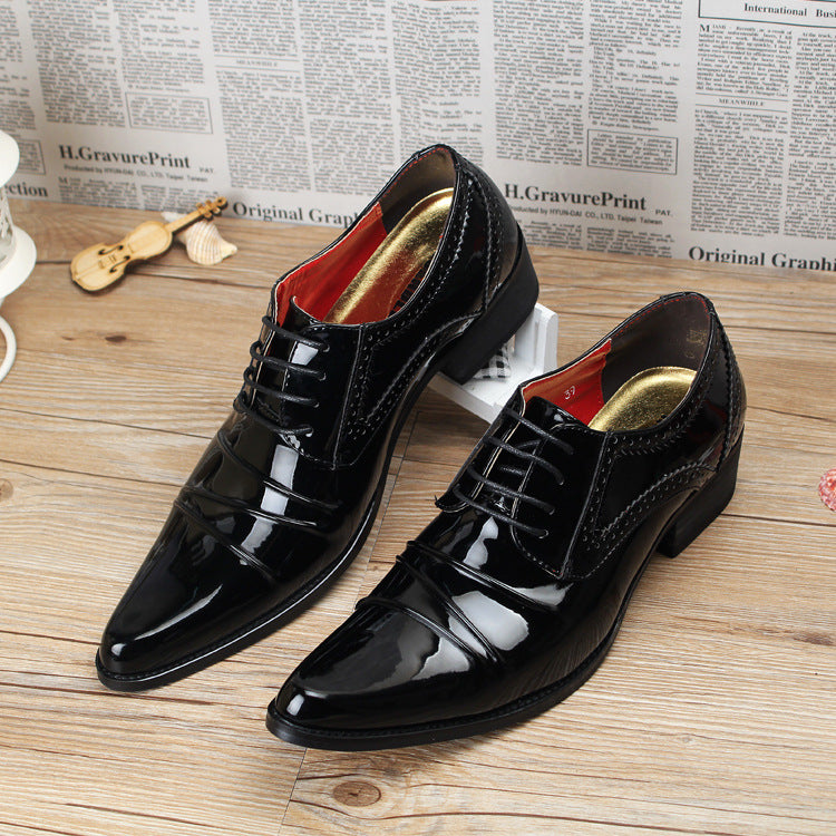 Super-pointed Leather Shoes Fashion Korean Low-top Shoes Painted Leather Hair Style