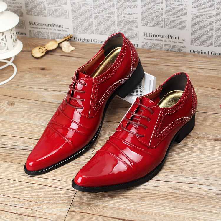 Super-pointed Leather Shoes Fashion Korean Low-top Shoes Painted Leather Hair Style