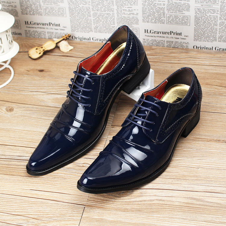 Super-pointed Leather Shoes Fashion Korean Low-top Shoes Painted Leather Hair Style