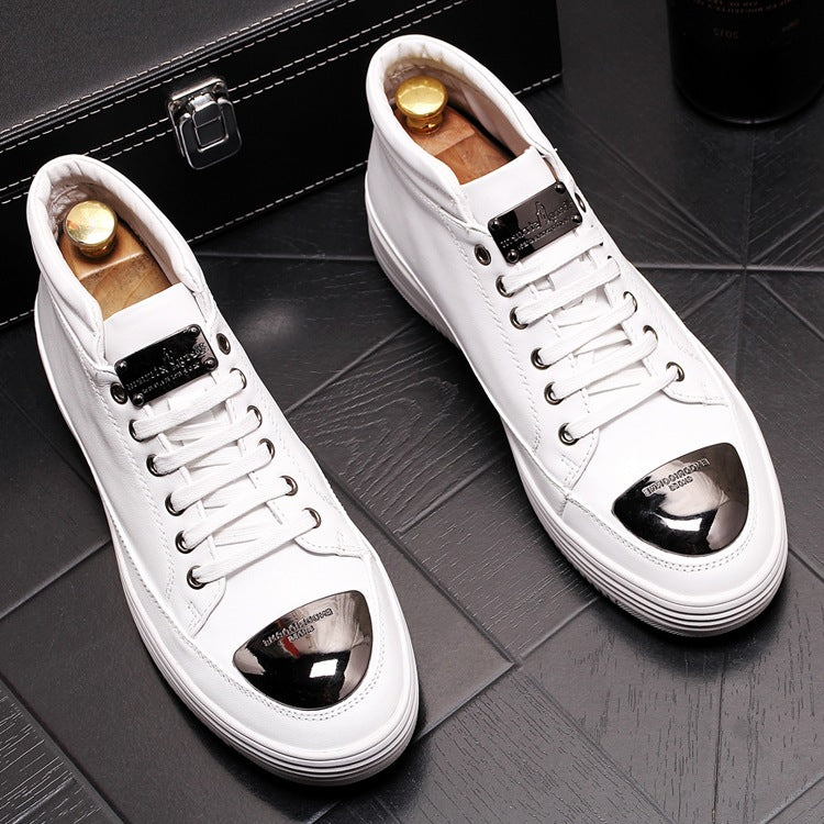 men's short leather jeans boots