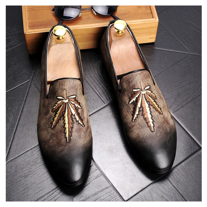 Retro pointed casual foot small leather shoes