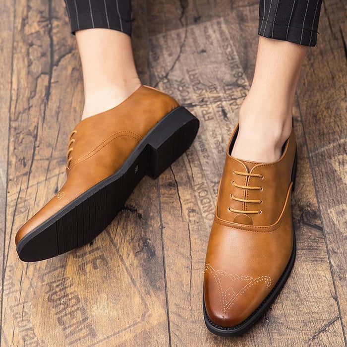 Men's business dress small leather shoes British trend Korean version handsome men's shoes all kinds of big American casual fashion shoes