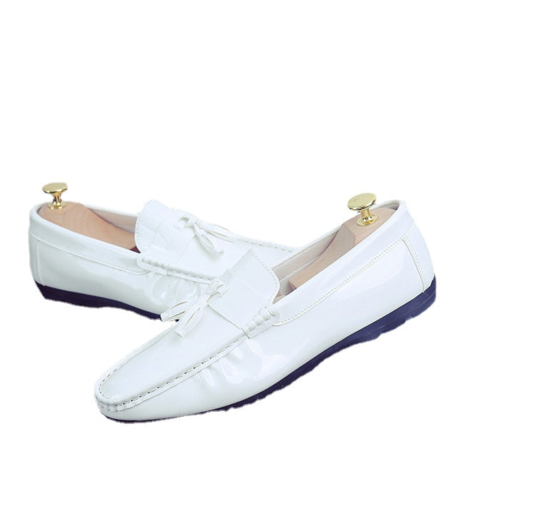 new men's driving peas shoes white lazy casual shoes breathable men's shoes single shoes generation