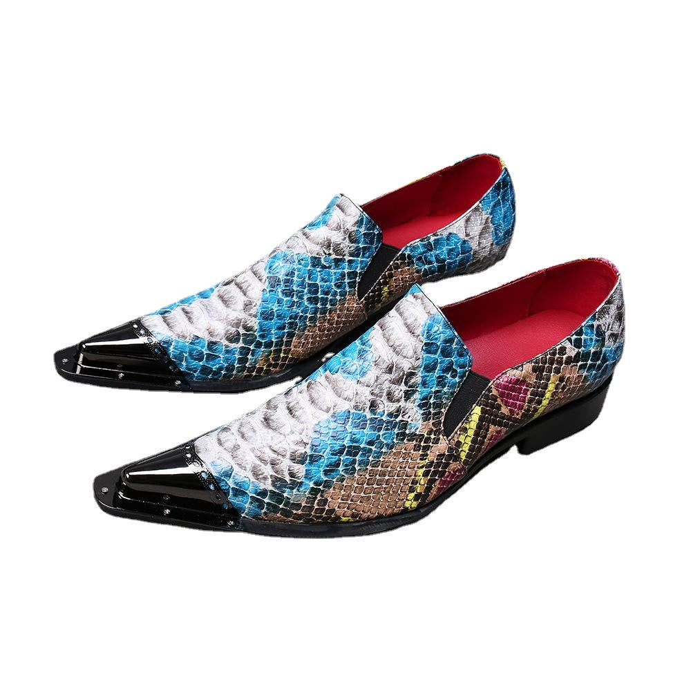 2023 new hairdresser leather shoes leather pointed foreign leather shoes sleeve foot leisure low top shoes able shoes cool