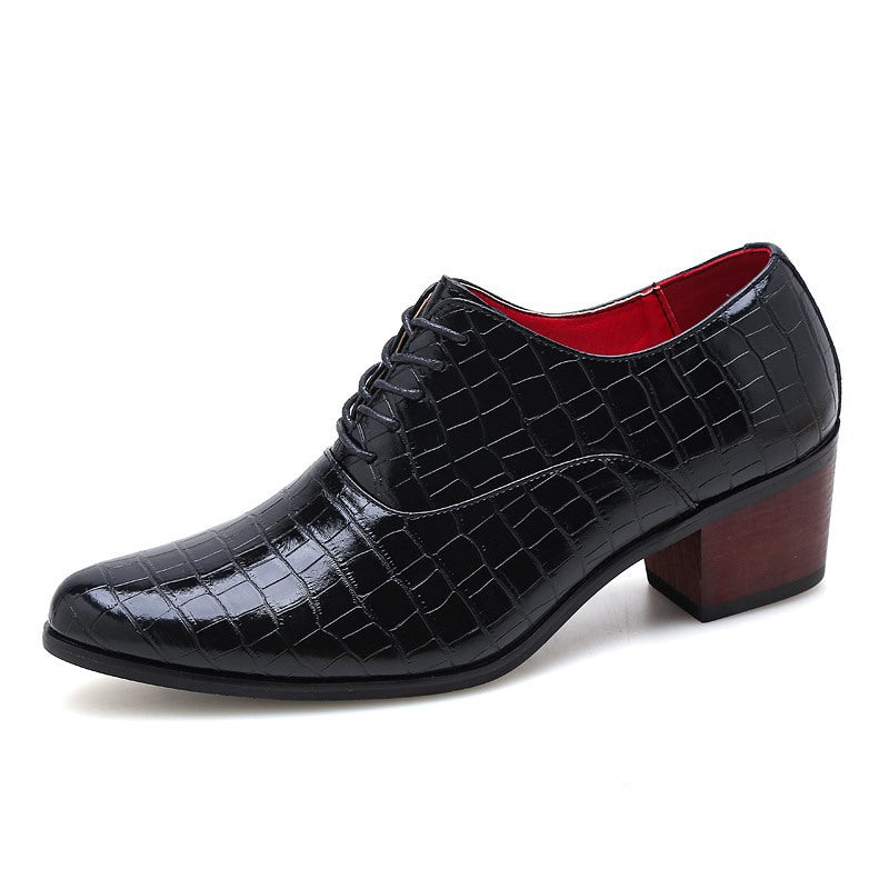 Hair stylist pattern leather shoes men's Korean style casual business shoes