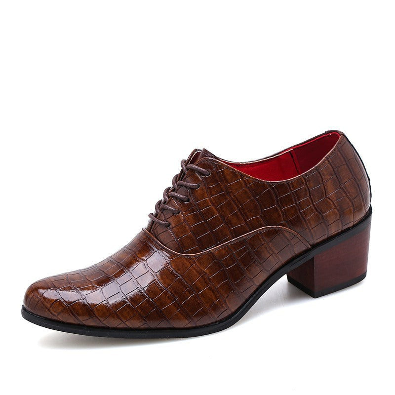 Hair stylist pattern leather shoes men's Korean style casual business shoes