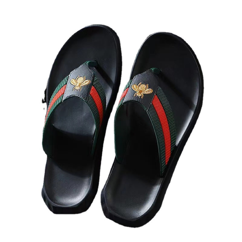 Gucci bee 2025 flip flops