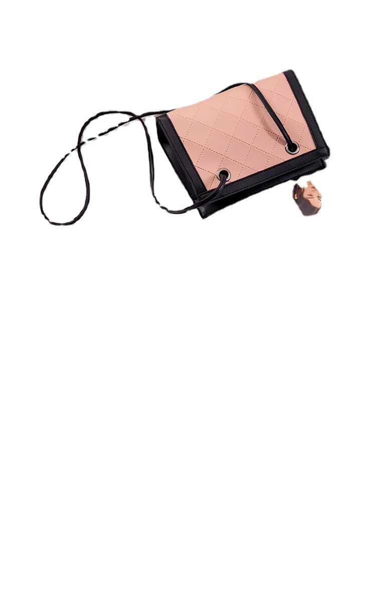 Foreign trade wholesale 2024 new Korean version pressed checkered handbag customizable logo crossbody mobile phone bag