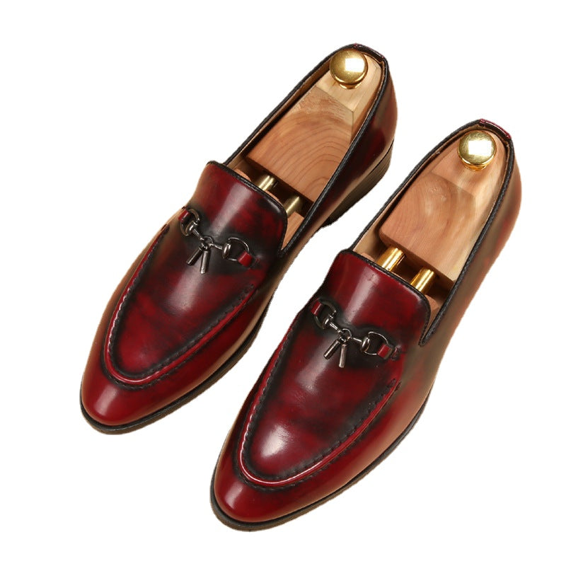 Spring and Summer Personality Slip-on Lazy Shoes Polished Nightclub Social Guy Peas Shoes Men's British Style Trendy Shoes Retro
