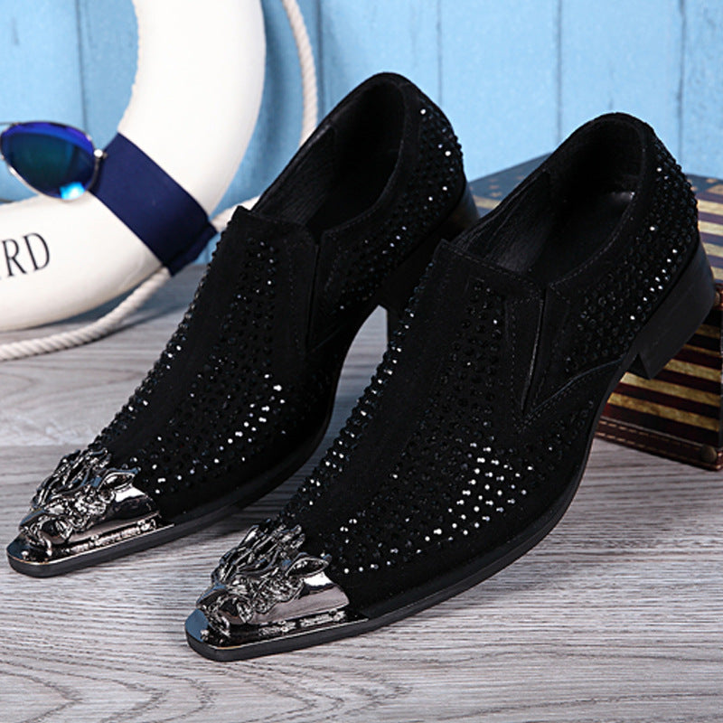 men's iron head casual shoes Korean fashion line men's shoes
