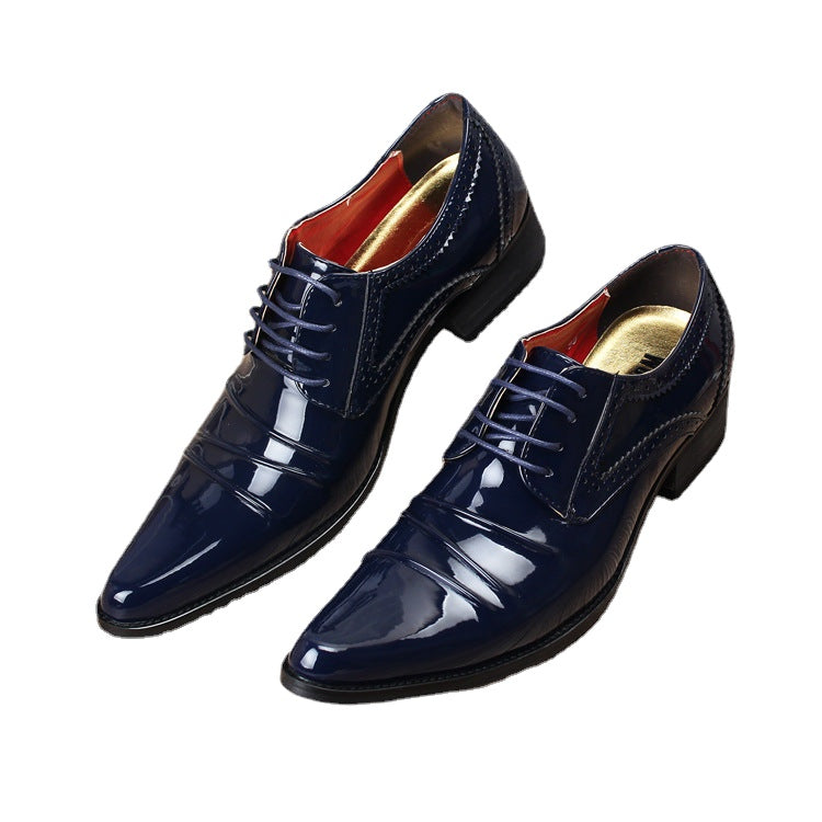 Super-pointed Leather Shoes Fashion Korean Low-top Shoes Painted Leather Hair Style