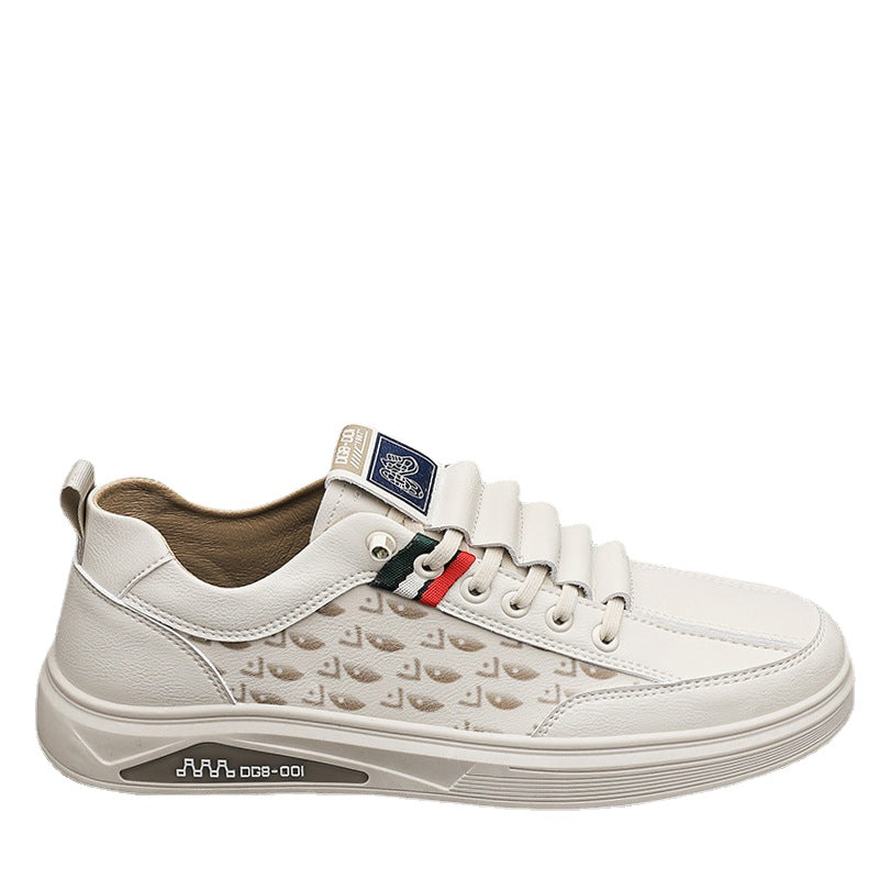 Small white men shoes in autumn and breathable flat shoes for men&#039;s sports and leisure in summer, men&#039;s versatile shoes with one pedal and work tide.