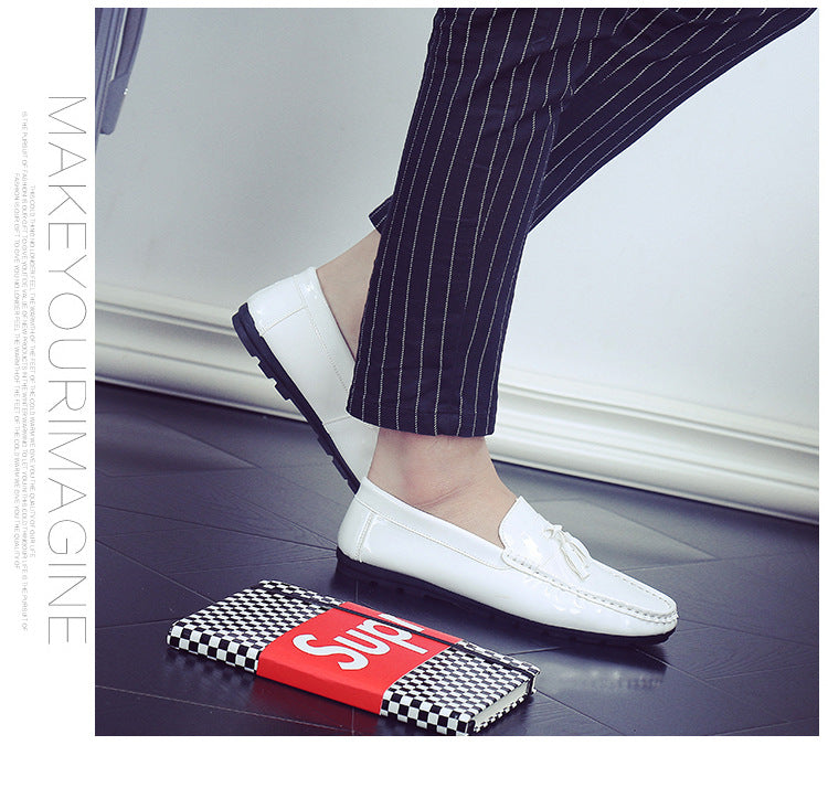 new men's driving peas shoes white lazy casual shoes breathable men's shoes single shoes generation