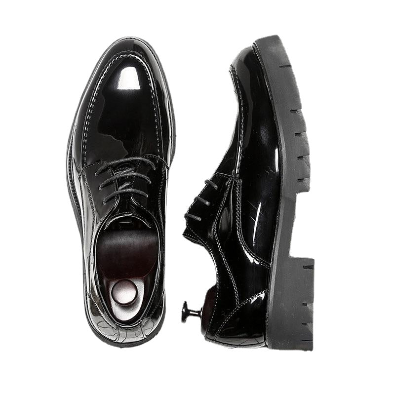 Huaque pointed patent leather strap men's Korean version of the trend business dress casual shoes 101