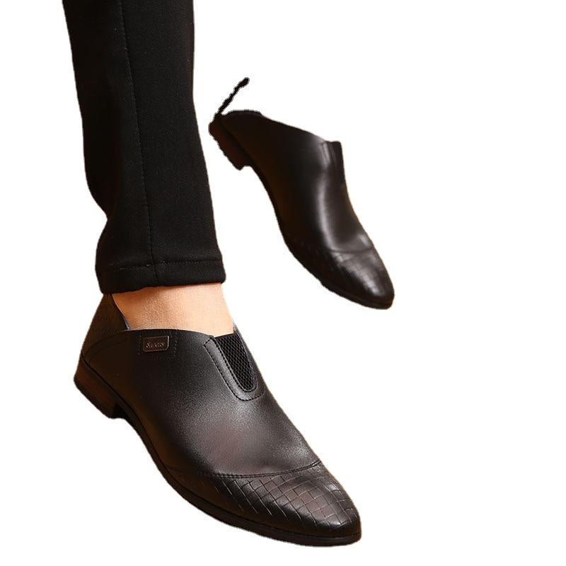 men's foot set England leather pointed leisure men's soft leather shoes men