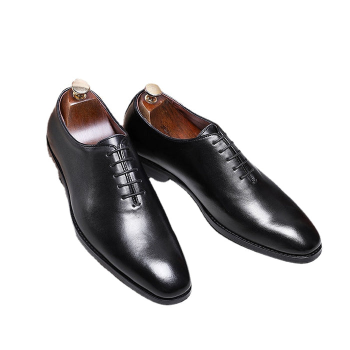 2025 leather shoes men's hand-polished leather shoes dress leather shoes lace-up leather shoes business men's shoes professional wear