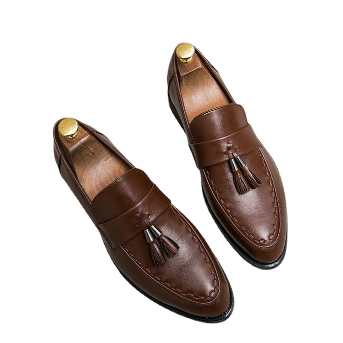 25 Spring British British Korean version of the trend men's set feet casual leather shoes flow breathable hairstylist nightclub tip small leather shoes