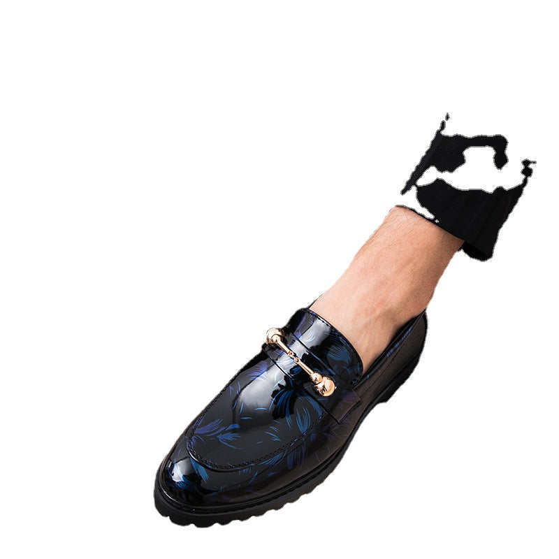 2023 winter new low-top shiny men's shoes British men's pointed toe business casual leather shoes hair stylist cotton leather shoes