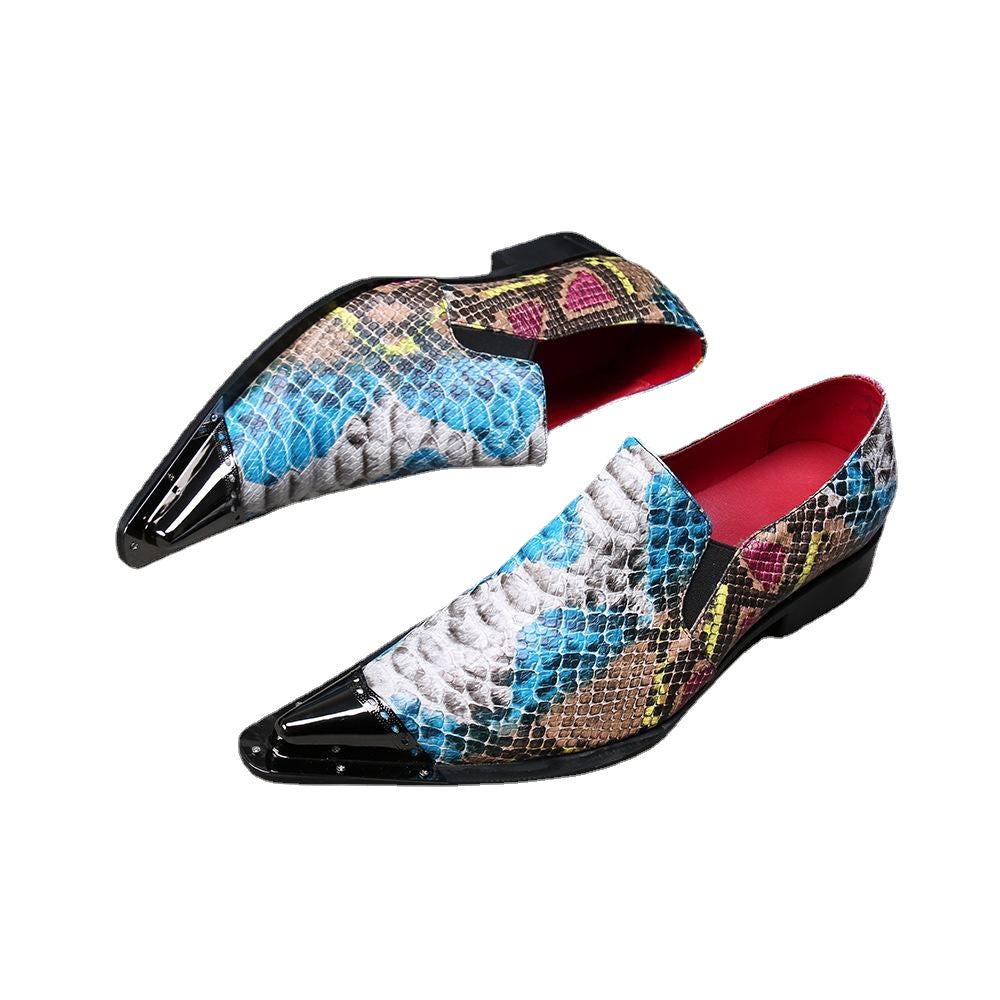2023 new hairdresser leather shoes leather pointed foreign leather shoes sleeve foot leisure low top shoes able shoes cool