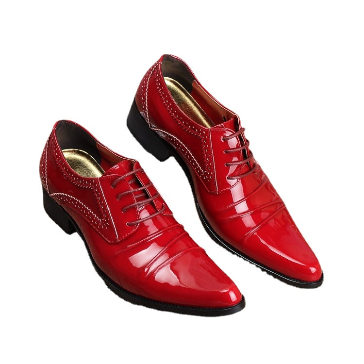 Super-pointed Leather Shoes Fashion Korean Low-top Shoes Painted Leather Hair Style